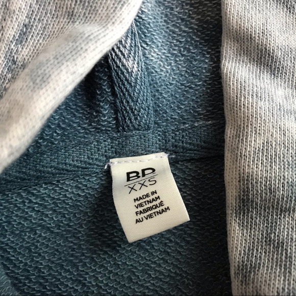 BP Hooded Drawstring Sweatshirt Acid Wash Blue XXS - Picture 2 of 9